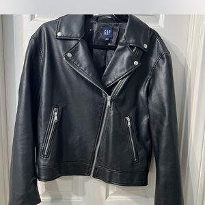 GAP Black Biker Jacket with Silver Accents